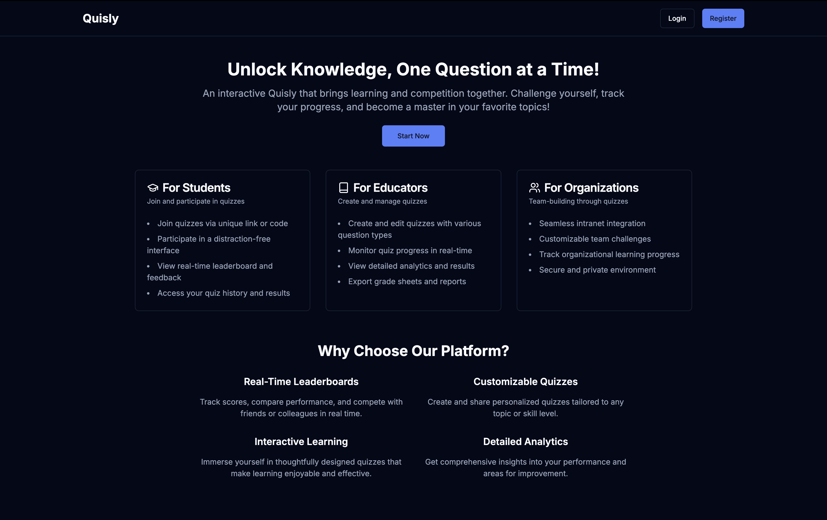 Quisly Quiz Platform